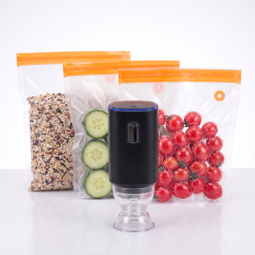 FreshVault handheld vacuum sealer in black
